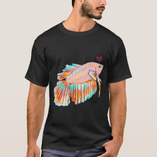 Cute pink Long-Finned Betta Fish T-Shirt