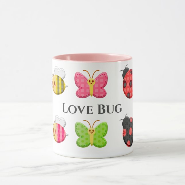 Cute Pink Love Bug Mug (Center)