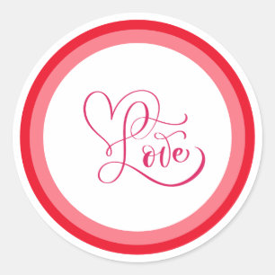 Cute Pink Love Style Design Classic Round Sticker