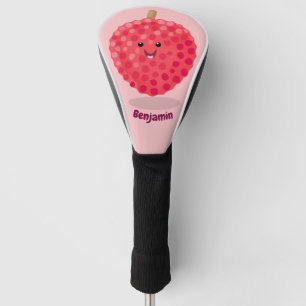 Cute pink lychee cartoon illustration golf head cover