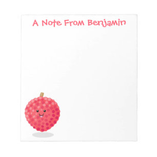 Cute pink lychee cartoon illustration notepad