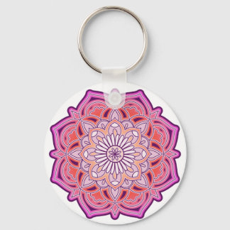 Cute Pink Mandala Key Ring