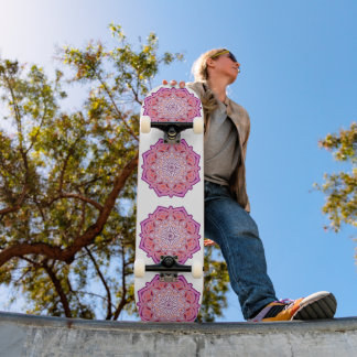 cute pink mandala skateboard