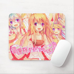 Cute Pink Manga Girls Waifu Kawaï Anime Mouse Pad