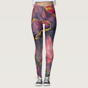 cute pink marble leggings