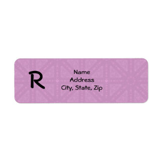 Cute pink mediaeval kaleidoscope monogram return address label
