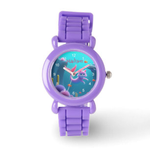 Cute Pink Mermaid Kitten Watch