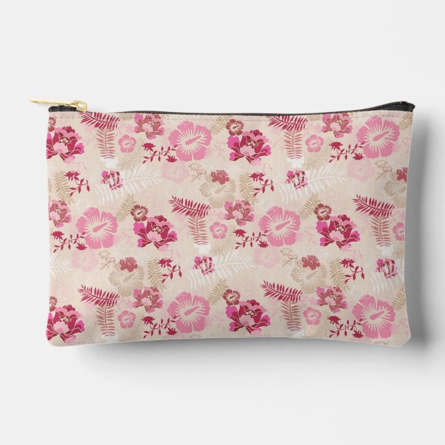 Cute pink modern flowers pattern High-Top sneakers Accessory Pouch (Front)