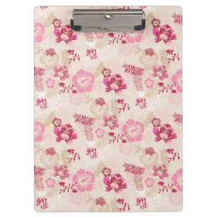 Cute pink modern flowers pattern High-Top sneakers Clipboard