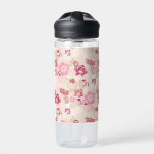 Cute pink modern flowers pattern High-Top sneakers Water Bottle