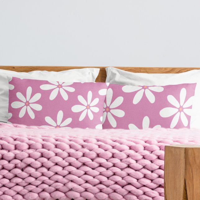 Cute pink modern girly daisys  pillowcase (Creator Uploaded)