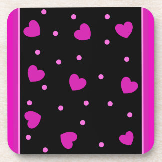 Cute pink modern trendy heart design coaster