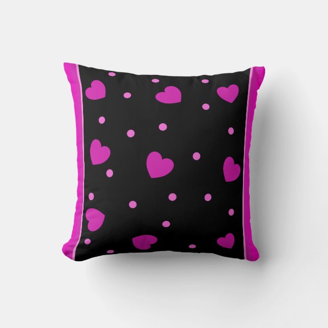 Cute pink modern trendy heart design cushion (Front)