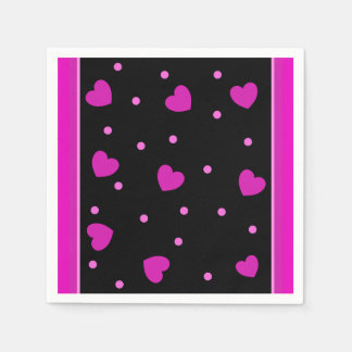 Cute pink modern trendy heart design napkin