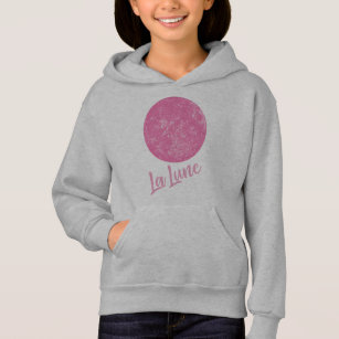 Cute Pink Moon Illustration French La Lune Quote