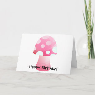 Cute Pink Morsel Mushroom Card