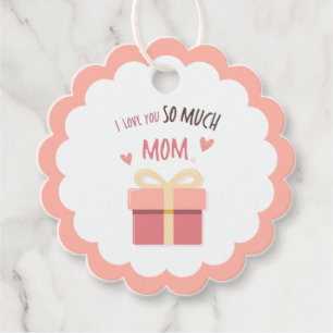 Cute Pink Mum scalloped Gift Tag for Mother’s Day
