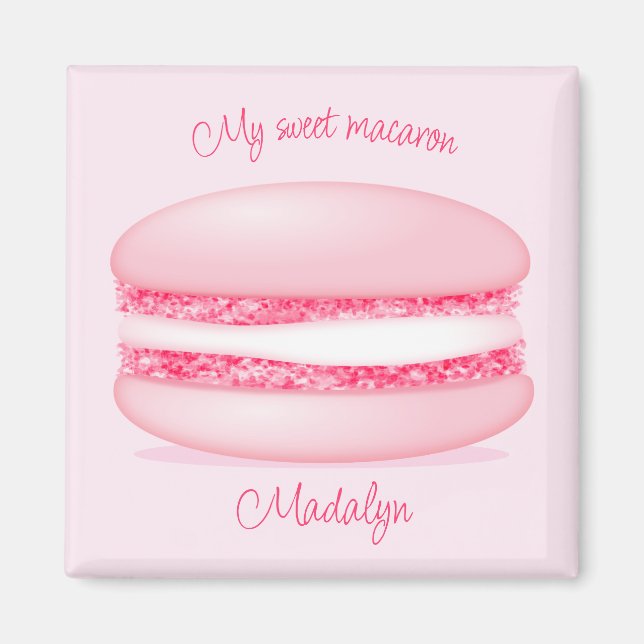 cute pink my sweet macaron girls name magnet (Front)