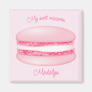 cute pink my sweet macaron girls name magnet
