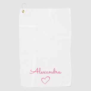 Cute Pink Name Custom Golf Towel