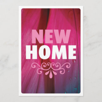 Cute pink new home housewarming invitation