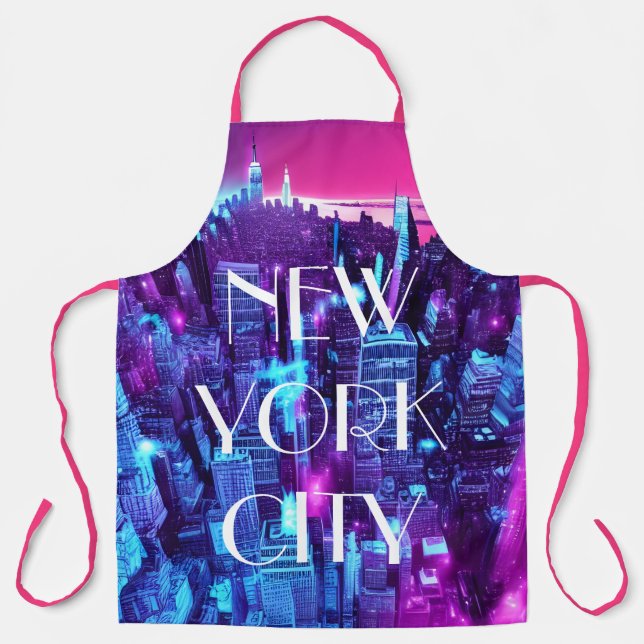 Cute Pink New York City Bakers Apron (Front)