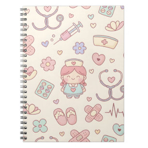 Cute Pink Nurse Medical Notebook