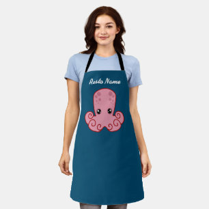 Cute Pink Octopus Apron