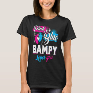 Cute Pink Or Blue Bampy Loves You Gender Reveal T-Shirt