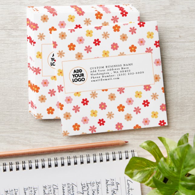 Cute Pink & Orange Daisy Pattern Packaging For Sma Envelope (Stacked)