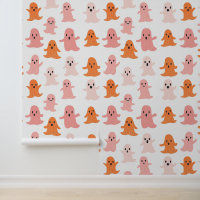 Cute Pink Orange Ghosts Nursery Kids Room Decor