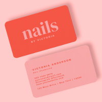 Cute Pink Orange Neon Nail technician