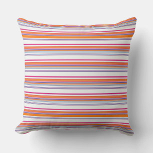 Cute pink orange stripes cushion