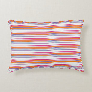 Cute pink orange stripes decorative cushion