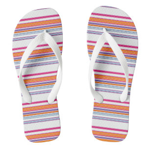 Cute pink orange stripes thongs