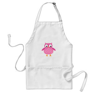 Cute Pink Owl Add Text to Personalise A02 Standard Apron