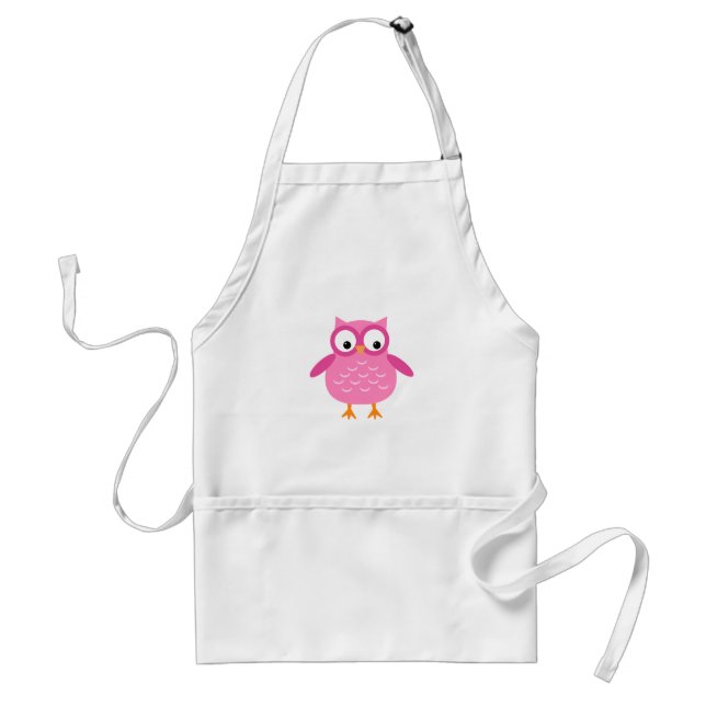 Cute Pink Owl Add Text to Personalise A02 Standard Apron (Front)