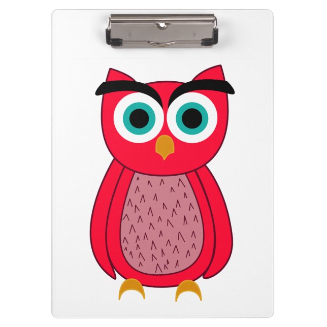 Cute Pink Owl Clipboard (Front)