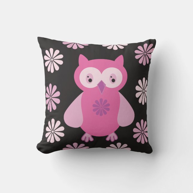 Cute pink owl cushion (Front)