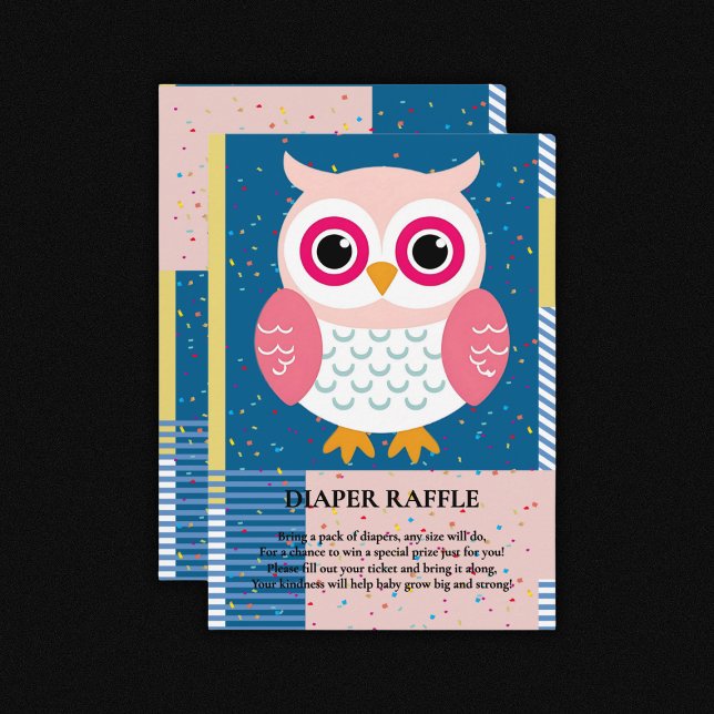 Cute Pink Owl Gender Neutral Woodland Baby Shower Enclosure Card (Creator Uploaded)