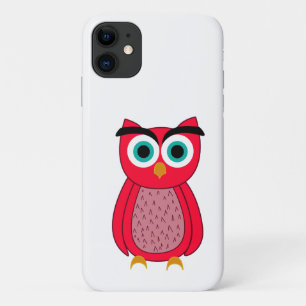 Cute Pink Owl Illustration iPhone 11 Case