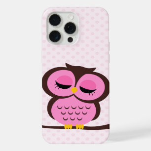 Cute Pink Owl iPhone 15 Pro Max Case