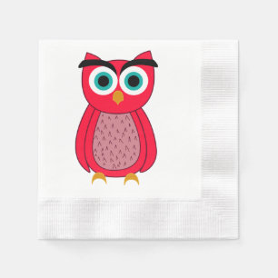 Cute Pink Owl Napkin
