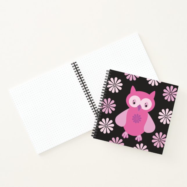 Cute pink owl notebook (Inside)
