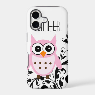 Cute Pink Owl, Your Name, iPhone 5 Case