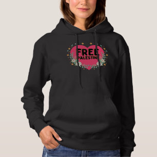 cute pink Palestine heart graphic design Hoodie