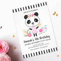 Cute Pink Panda Girls Birthday Party