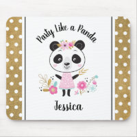 Cute Pink Panda Girly Personalized
