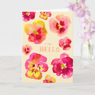 Cute Pink Pansy Bright Floral Card