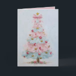 Cute Pink Pastel Christmas Tree Christmas Card<br><div class="desc">Celebrate the joy of the season by sending this heartfelt Christmas card to the special people in your life. This cute pastel card is perfect for sharing warm wishes, spreading holiday cheer, and connecting with loved ones near and far during this magical time of year. Cute Pink Pastel Christmas Tree...</div>